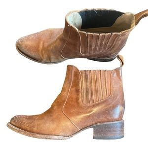 Short cowboy boot booties • Soft gorgeous worn in leather patina • ankle short